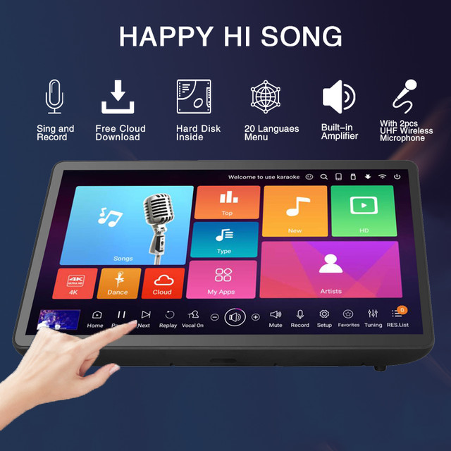 4K Touch Screen HDD MAX Karaoke System Online Movie Download Song